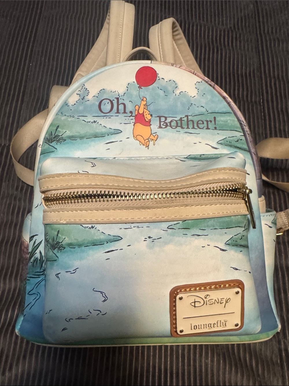 Loungefly Winnie the Pooh Mini Backpack - Light Blue, Beige, Red